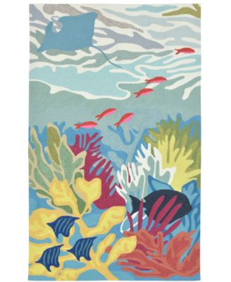 Liora Manne' - Ravella 2275 Ocean View Blue 3'6" x 5'6" Indoor/Outdoor Area Rug
