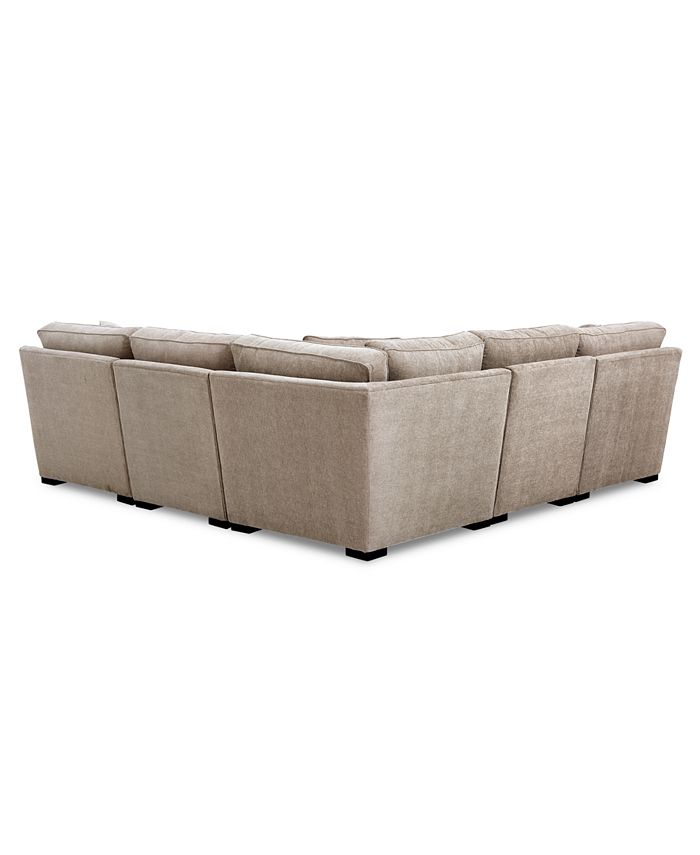 Furniture Radley Fabric 5Pc. Sectional Sofa with Corner Piece, Created