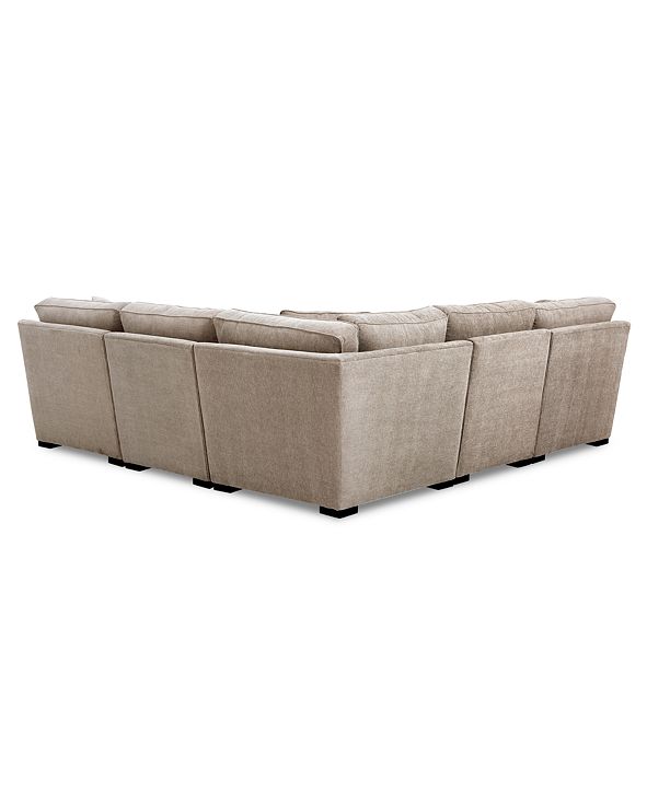 Furniture Radley Fabric 5Pc. Sectional Sofa with Corner Piece, Created