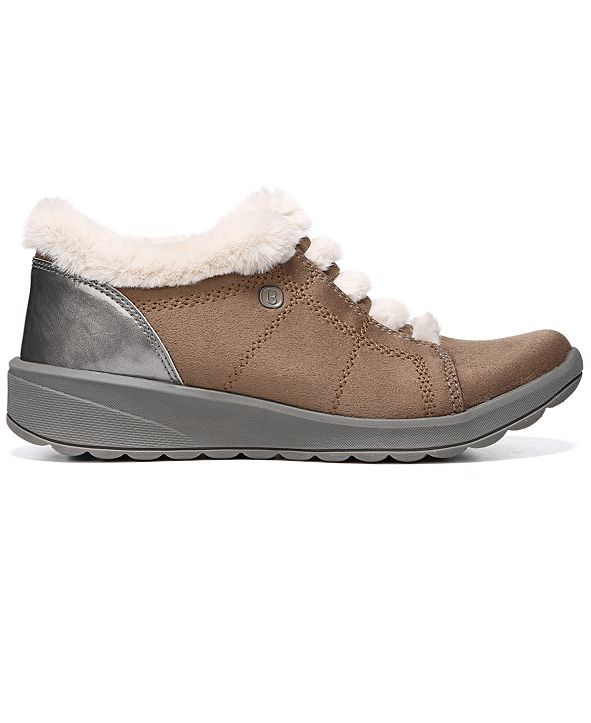 bzees golden fur trim washable slip on sneakers