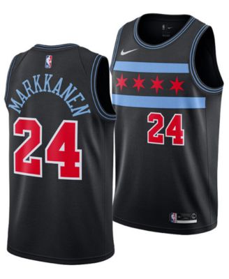 Men's Nike Chicago Bulls No24 Lauri Markkanen Black Fashion NBA Swingman Jersey