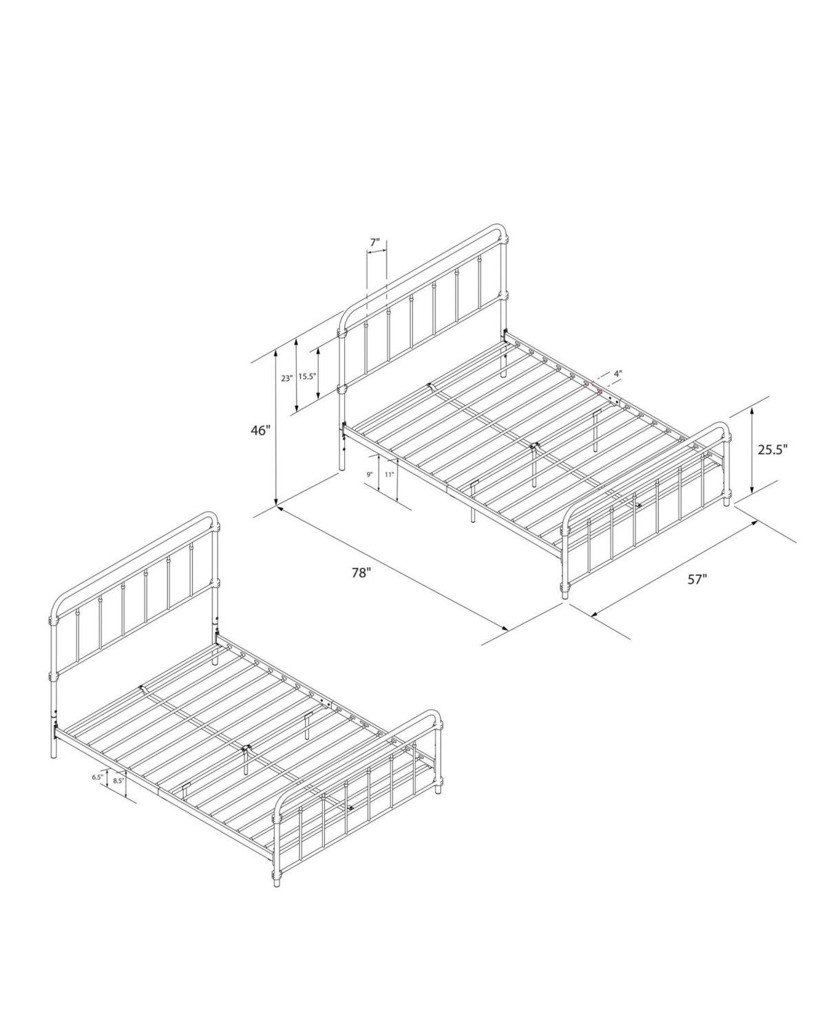 EveryRoom Wyn Metal Bed