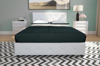 dana queen upholstered bed with storage