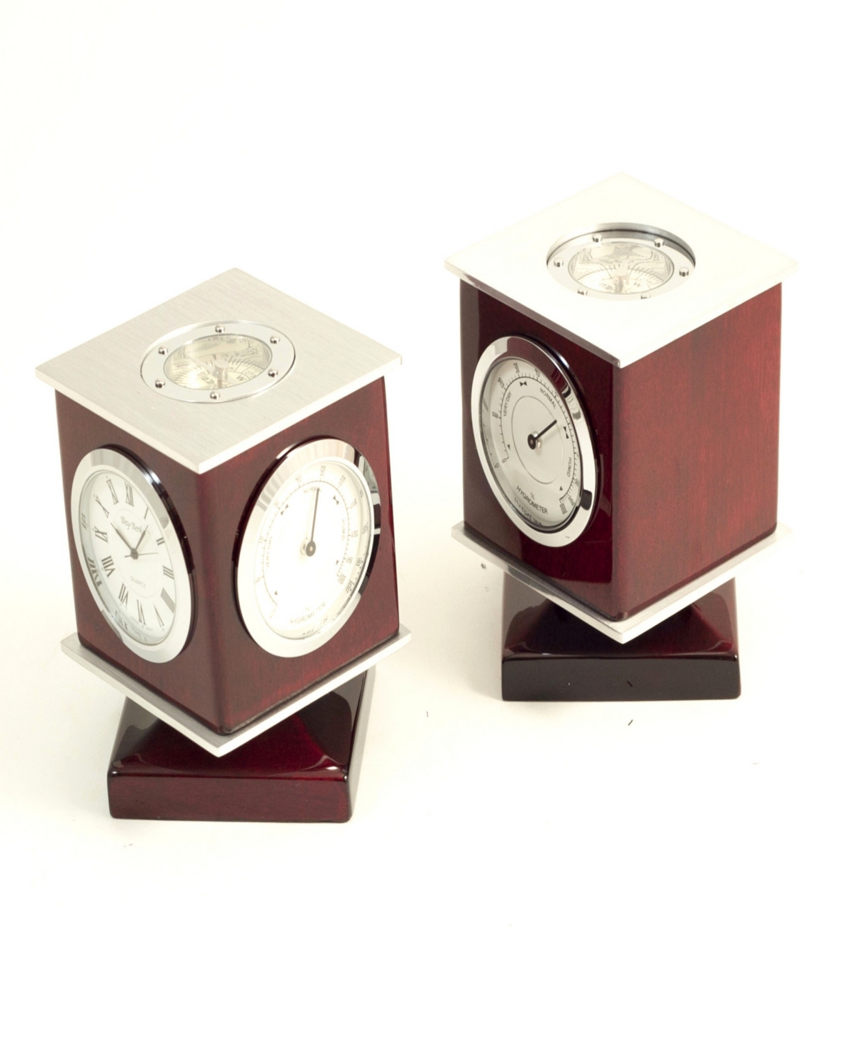 Bey-berk Desk Accent Clock In Dark Brown