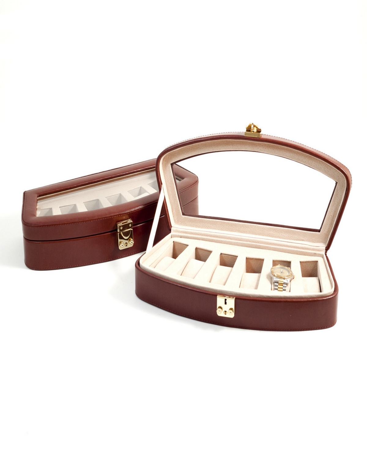 Bey-berk Leather Watch Box In Brown