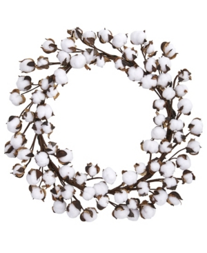 NEARLY NATURAL 20" COTTON BALL WREATH 