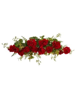 Nearly Natural 32" Geranium & Berry Swag In Red