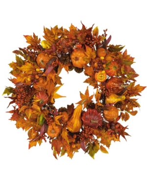Nearly Natural 28" Harvest Wreath In Fall
