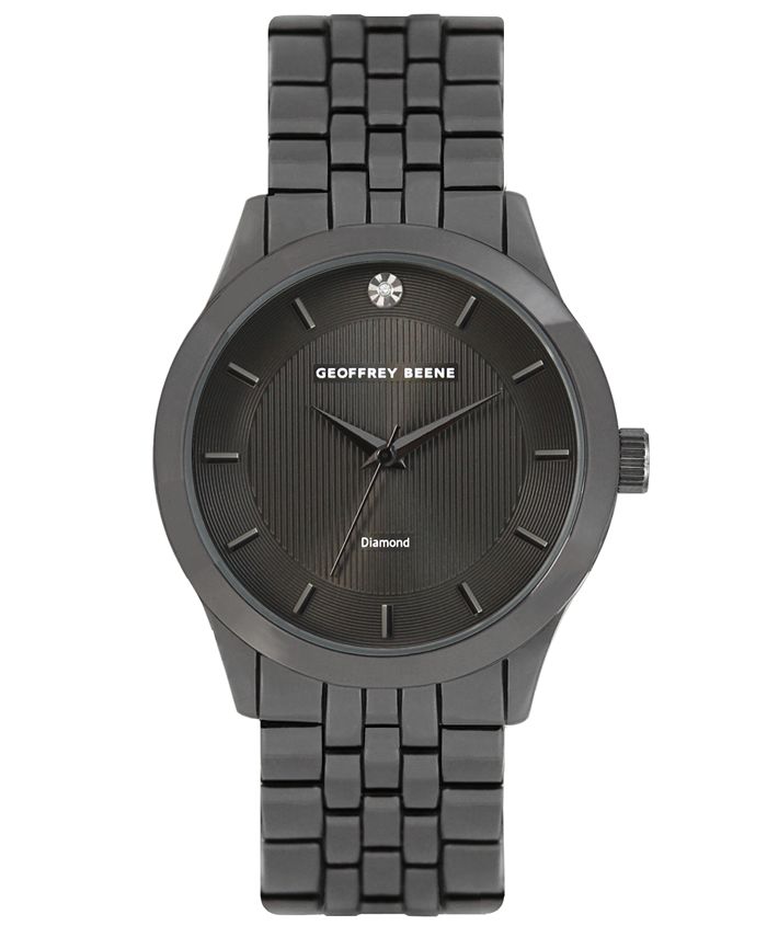 Geoffrey Beene Textured Dial Genuine Diamond Watch Macy s