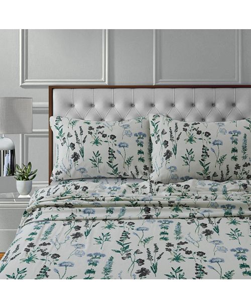 Tribeca Living Fleur 170 Gsm Cotton Flannel Printed Extra Deep Pocket Cal King Sheet Set Reviews Sheets Pillowcases Bed Bath Macy S