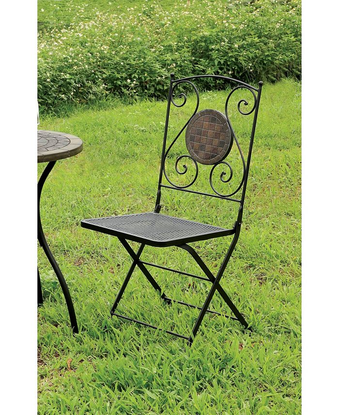 Furniture of America Ceanna Contemporary Metal Patio Chair (Set of 2