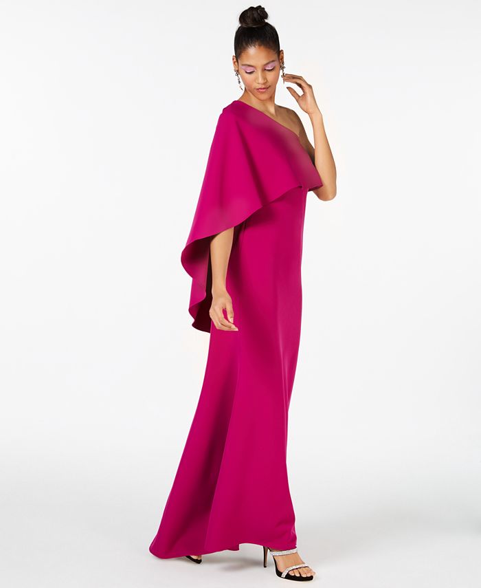 Vince Camuto One-Shoulder Overlay Gown - Macy's