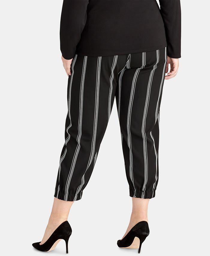 Rachel Roy Women's Trendy Plus Cropped Jogger Pants Black Size 0X