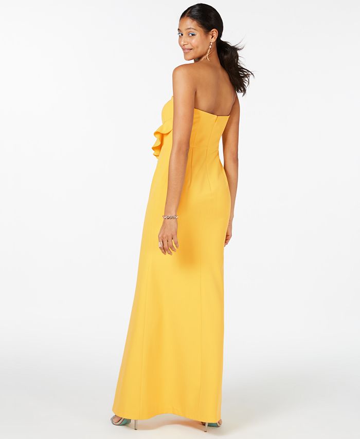 Vince Camuto Strapless Jacquard Gown - Macy's