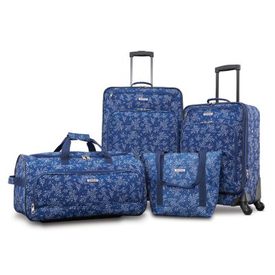 american tourister printed suitcase