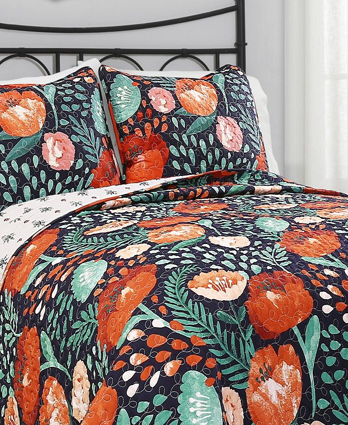 Lush Décor - Poppy Garden 3-Pc. Quilt Sets