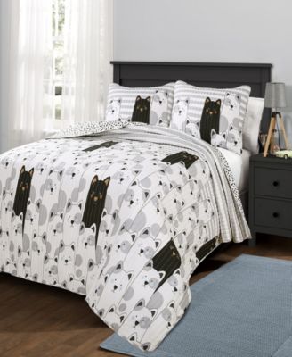Lush Décor - Stripe Bear 3-Pc. Quilt Sets