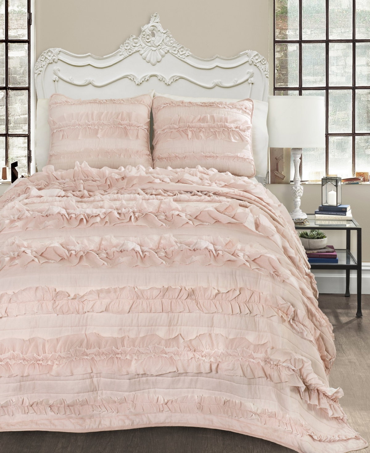 Belle Ruffle 2-Piece Quilt Set