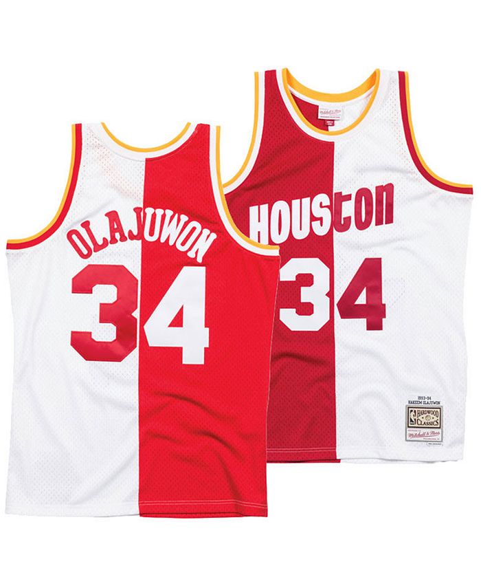 Men's Houston Rockets Hakeem Olajuwon Mitchell & Ness Red Hardwood Classics  Swingman Jersey