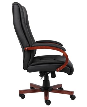 Boss Office Products High Back Executive Wood Finished Chair - Macy's