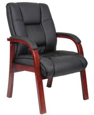 Mid Back Wood Finished Guest Chair