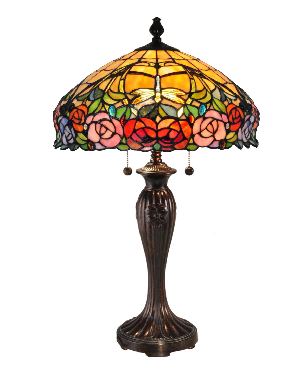 Dale Tiffany Zenia Rose Table Lamp In Multi
