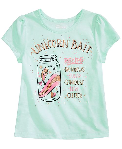 Epic Threads Little Girls Unicorn Bait Graphic T-Shirt ...