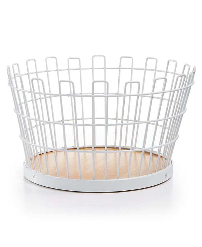 Martha Stewart Collection Small White Wire Basket, Created for Macy's
