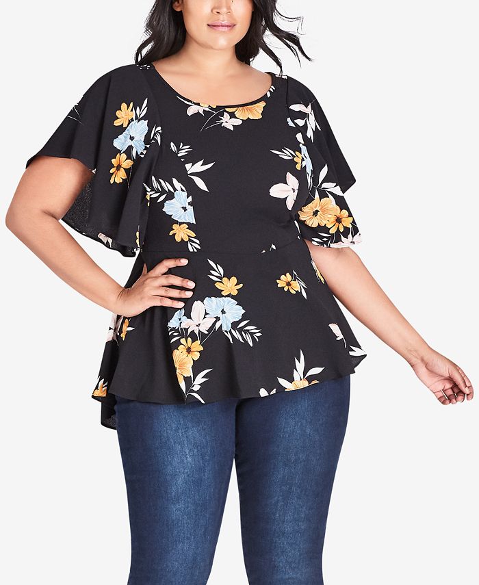 City Chic Trendy Plus Size High-Low Top, Created for Macy's & Reviews ...