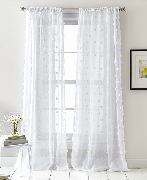 Dkny Ella Pompom Dot 50 X 84 Sheer Curtain Set Reviews