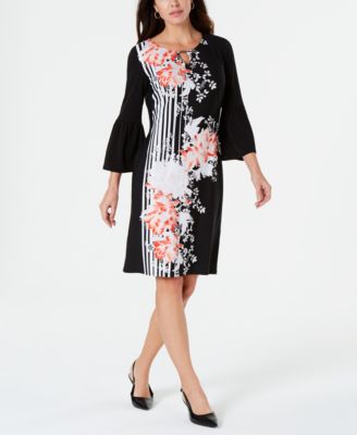 long sleeve midi cocktail dress