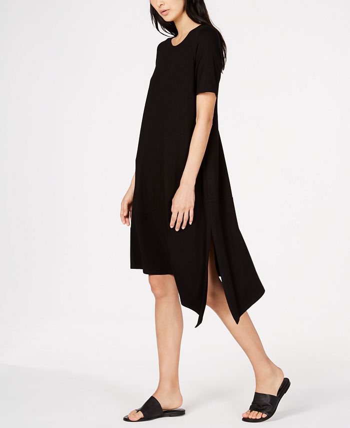 Eileen Fisher Petite Size Stretch Jersey Asymmetrical Dress - Macy's