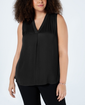image of Vince Camuto Plus Size V-Neck Sleeveless Blouse