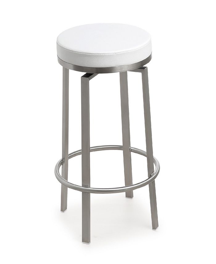 TOV Furniture Pratt White Steel Counter Stool Set of 2 Macy's