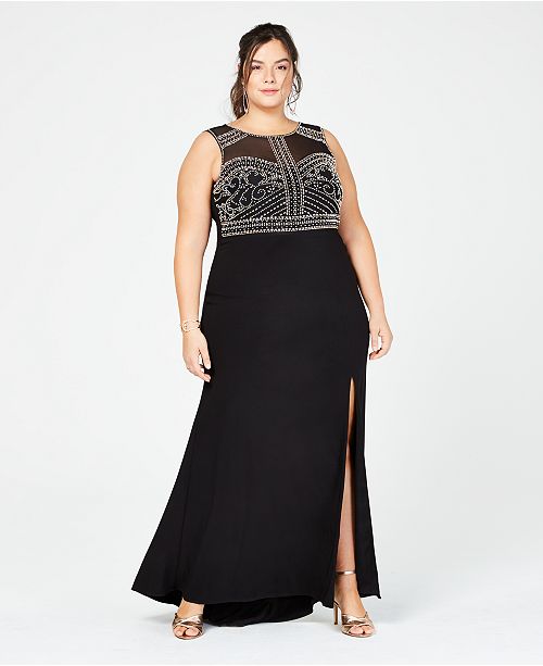 Morgan & Company Trendy Plus Size Beaded Gown - Dresses - Plus Sizes ...