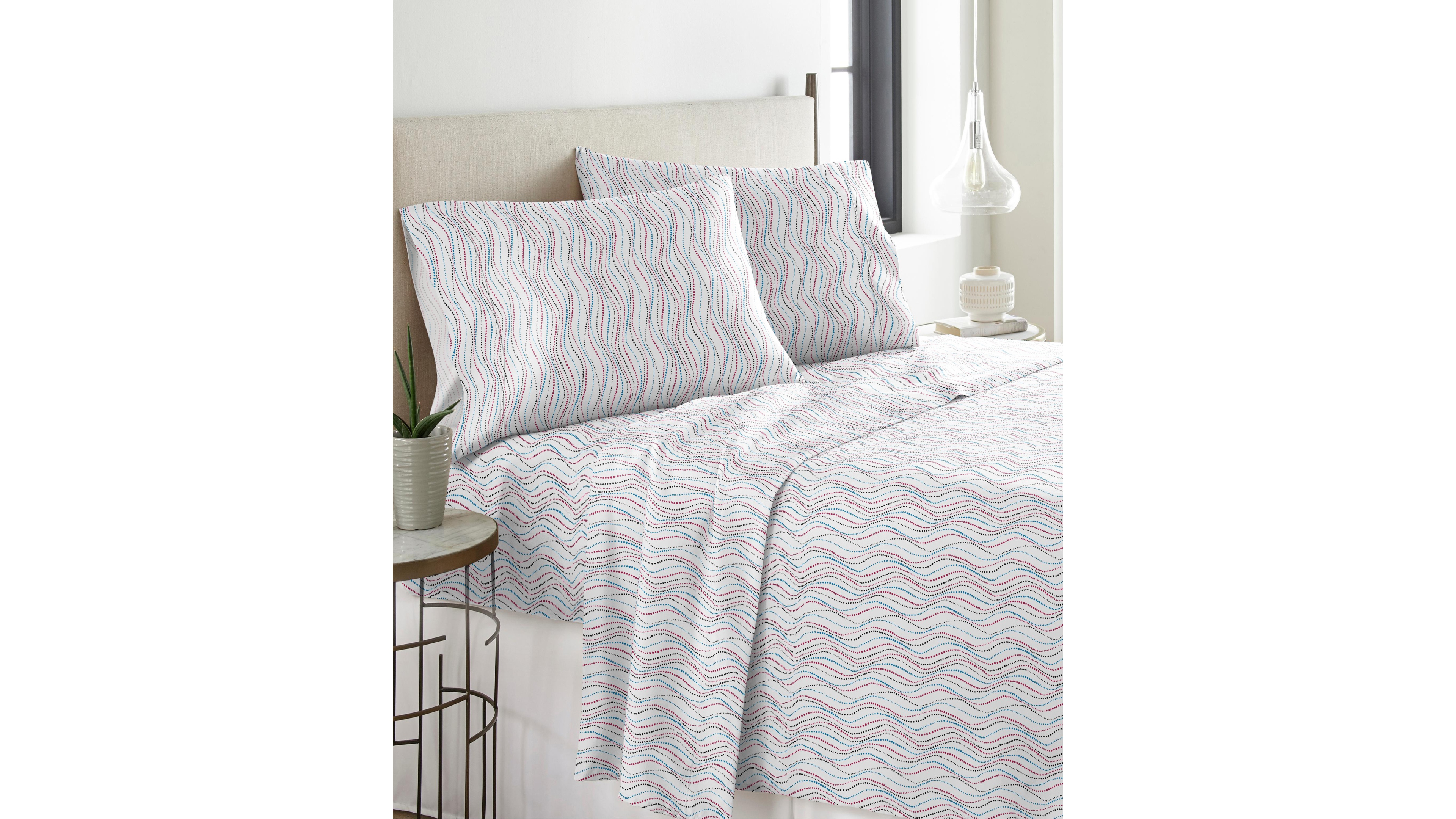 Pointehaven Metro Wave Heavy Weight Cotton Flannel Sheet Set, King