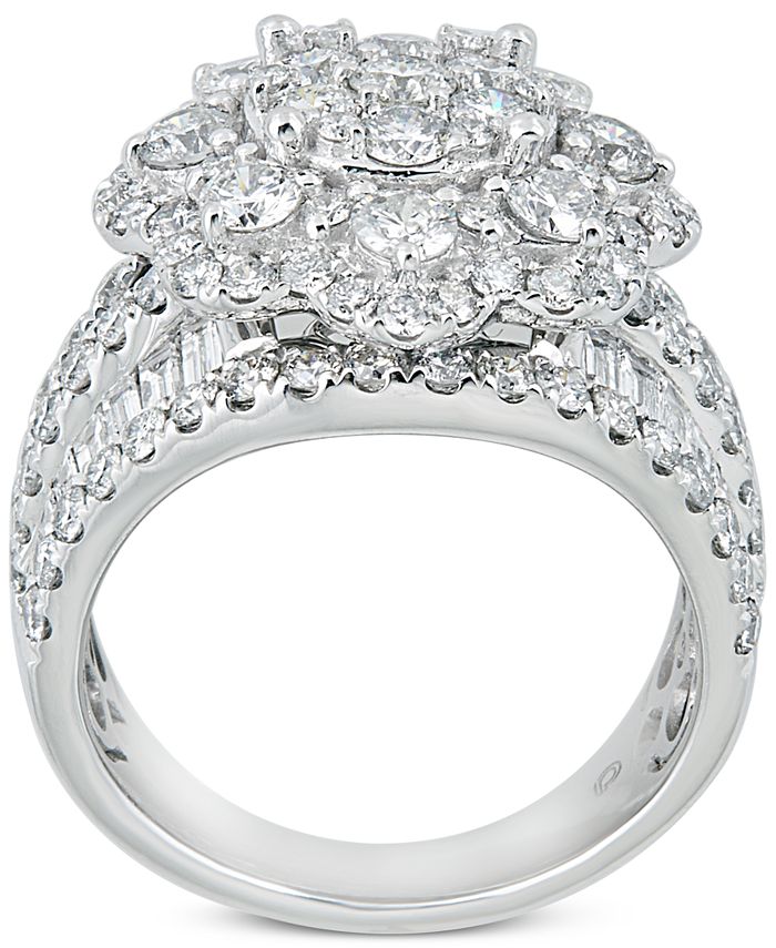 Macy's Diamond Flower Cluster Ring (4 ct. t.w.) in 14k White Gold Macy's