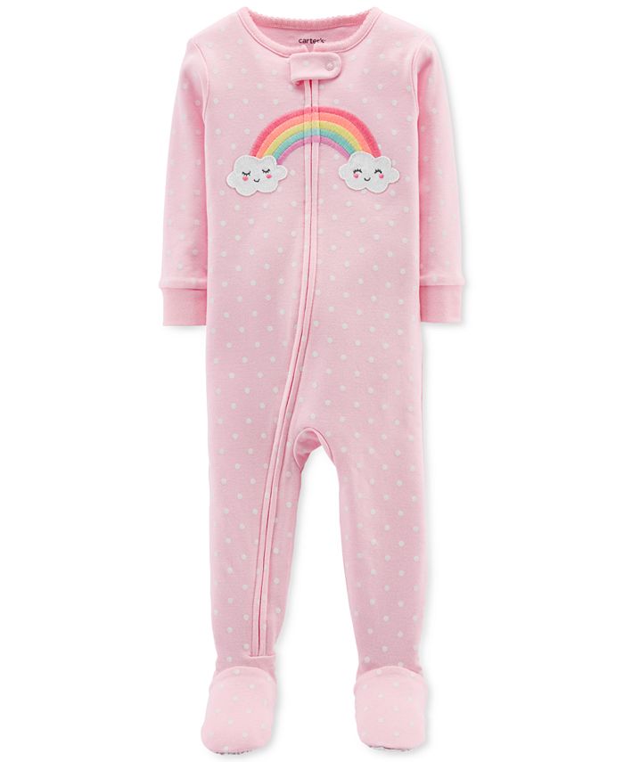 Carter's Baby Girls Rainbow Cotton Footed Pajamas - Macy's
