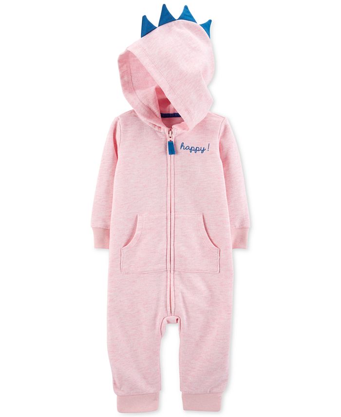 Carter's Baby Girls Dino Hooded Cotton Coverall - Macy's