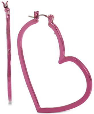 Betsey Johnson - Abstract Heart Hoop Earrings