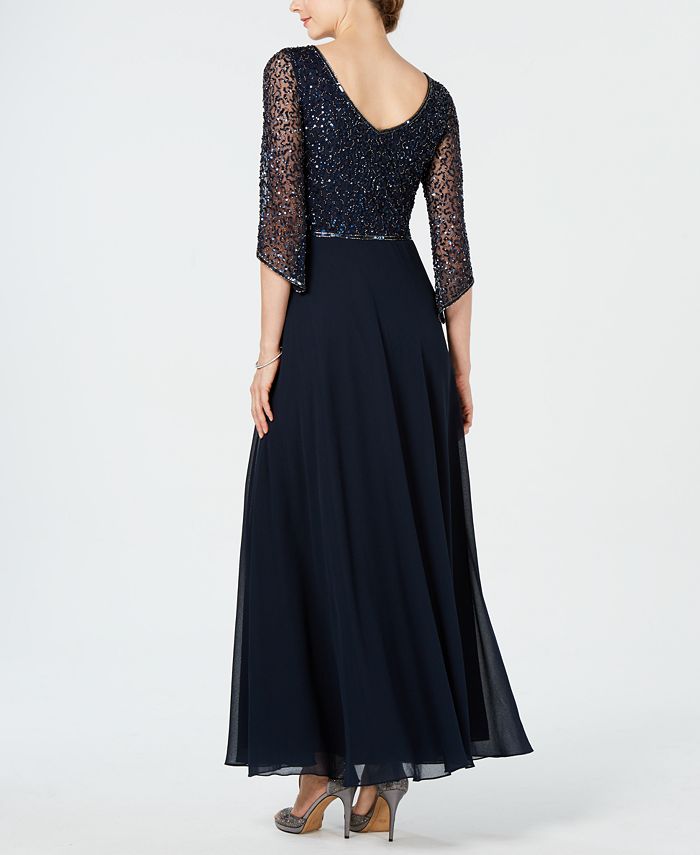 J Kara Empire-Waist Sequined Gown - Macy's