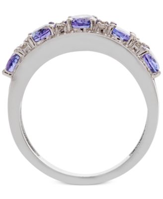 Sapphire (2-7/8 ct. t.w.) & Diamond (1/3 ct. t.w.) Ring in 14k White Gold (Also in Emerald, Tanzanite and Ruby)