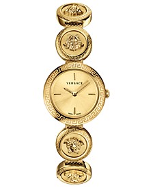 Women's Swiss Medusa Stud Icon Gold-Tone Stainless Steel Bracelet Watch 28mm