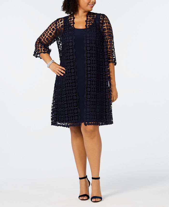 Alex Evenings Plus Size Embroidered Jacket & Shift Dress & Reviews ...