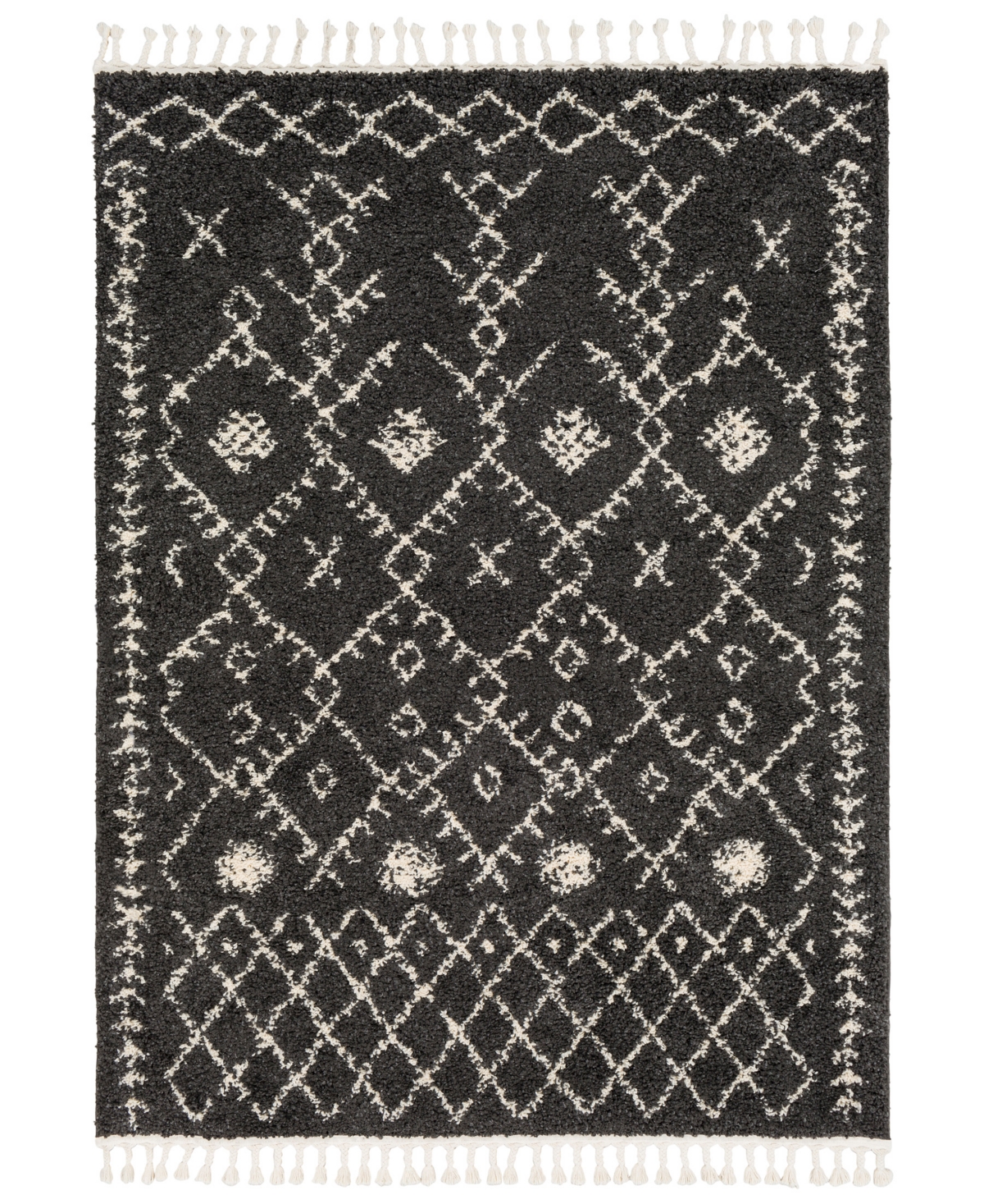 Surya Berber Shag Bbe-2308 Charcoal 5'3in x 7'3in Area Rug - Charcoal
