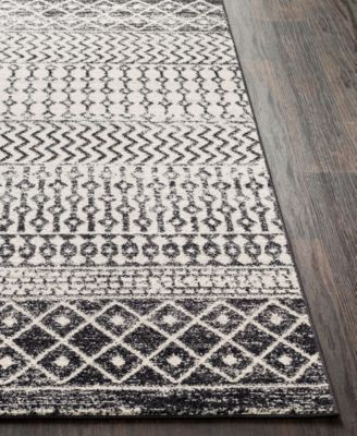 Elaziz ELZ-2307 Black 2'7" x 7'6" Runner Area Rug