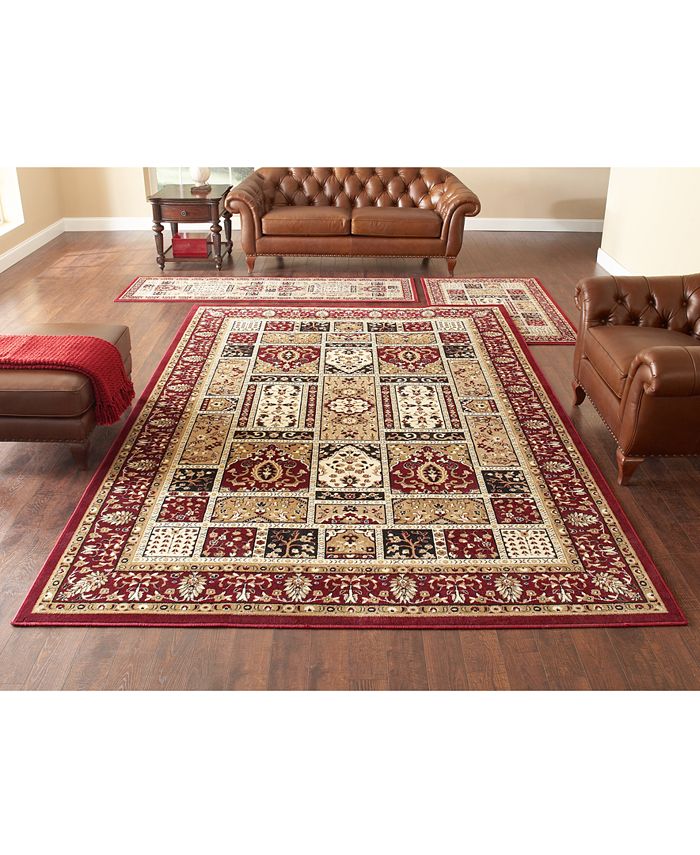 KM Home Mink Area Rug Set, Roma Collection 3 Piece Set Panel