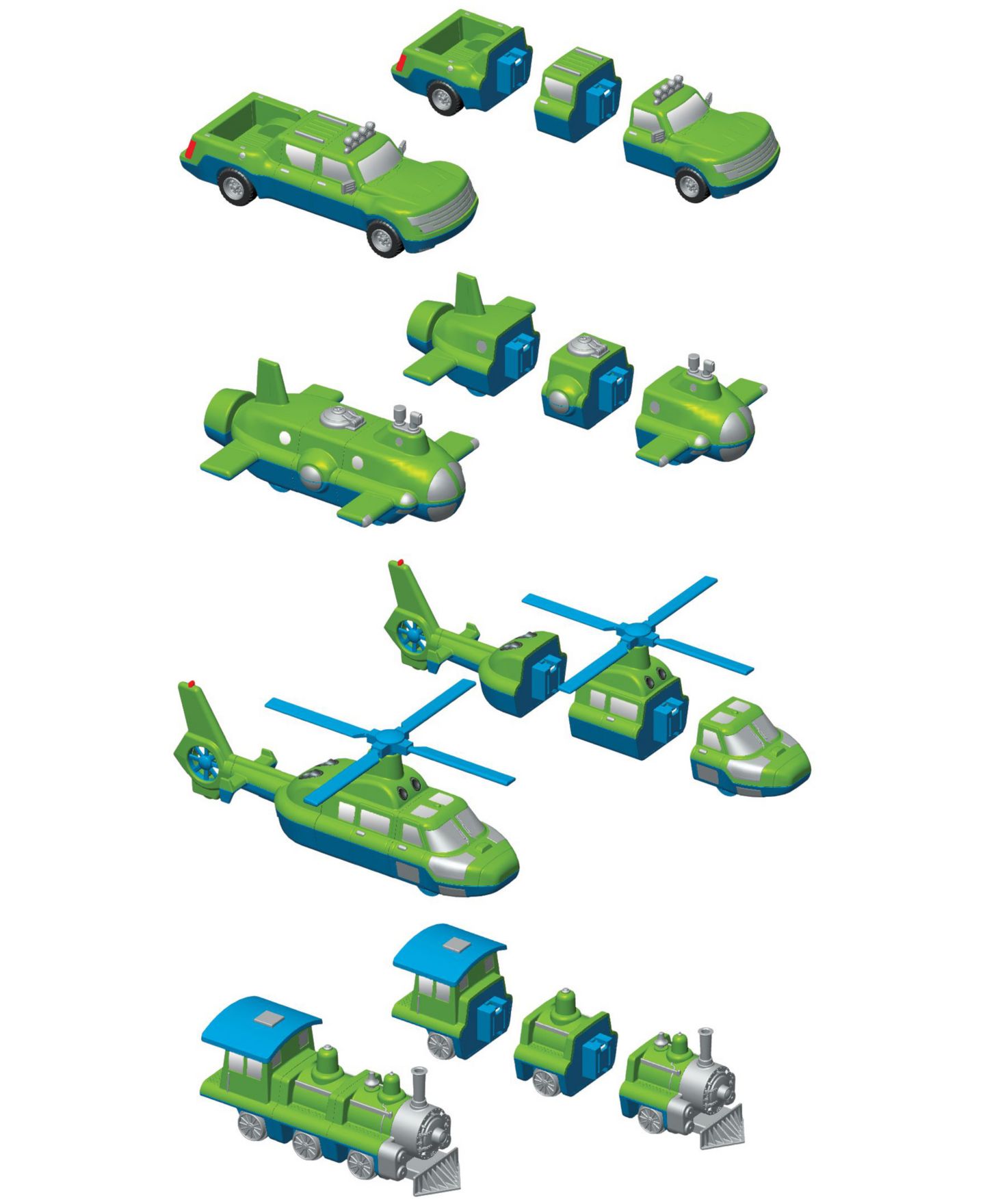 Детские конструкторы Popular Playthings Magnetic Mix or Match Vehicles- Set #2 — фото 3