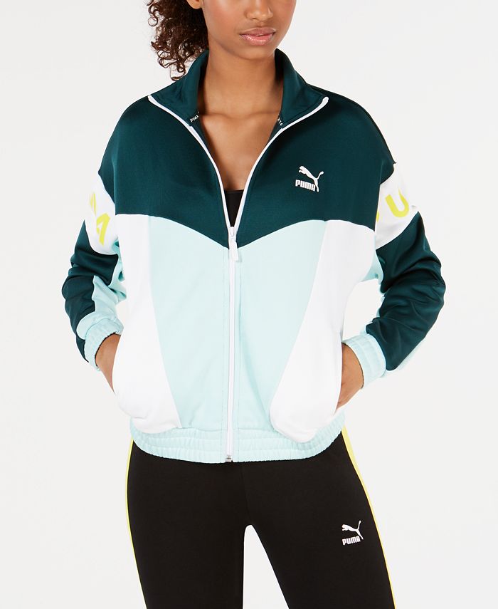 Puma XTG Track Jacket Women's Black White Active Wear Full Zip Top 