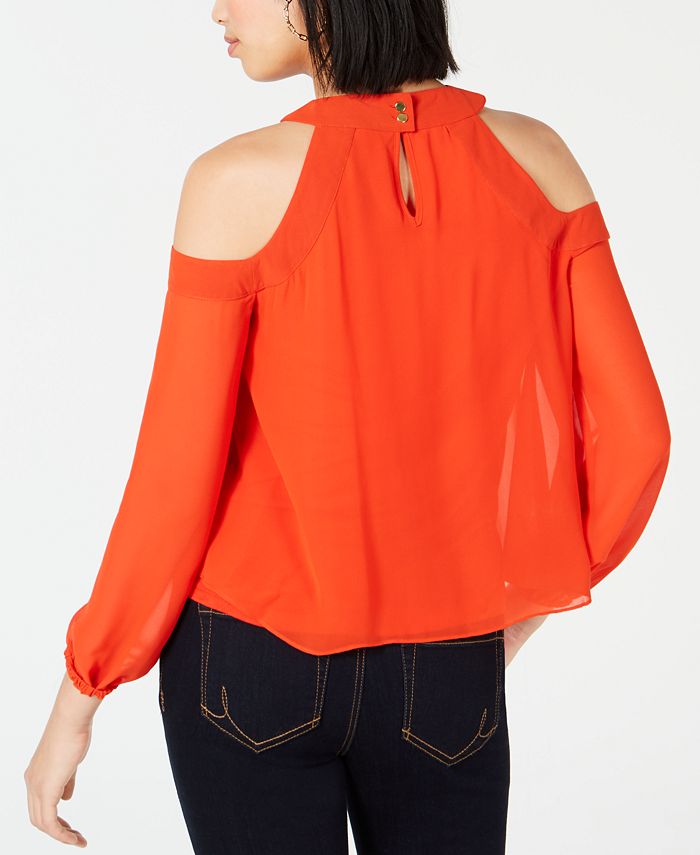 Bar III Cold Shoulder Ruffled Top main image 0